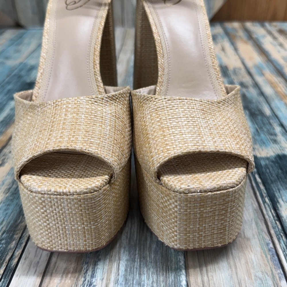 ⭐️Sam Edelman Women's Kori Platform Bleached Beechwood Sandal sz 10.5 NWOT - Picture 4 of 12